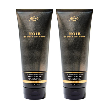 Bath & Body Works Noir Ultimate Hydration Body Cream for Men - 48-Hour Moisture, Fast-Absorbing, Rich Formula - 2-Pack (8 oz each) Avelisse