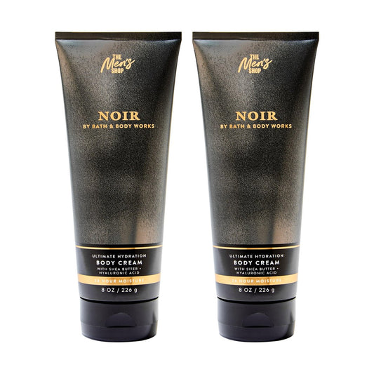 Bath & Body Works Noir Ultimate Hydration Body Cream for Men - 48-Hour Moisture, Fast-Absorbing, Rich Formula - 2-Pack (8 oz each) Avelisse