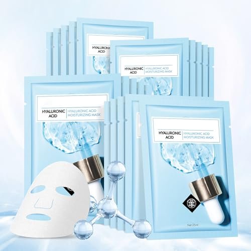 Hydrating Hyaluronic Acid Face Mask Sheet – Deep Moisturizing Anti-Aging Facial Mask for Women, 10 Pack - görsel 2