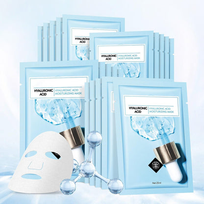 Hydrating Hyaluronic Acid Face Mask Sheet – Deep Moisturizing Anti-Aging Facial Mask for Women, 10 Pack