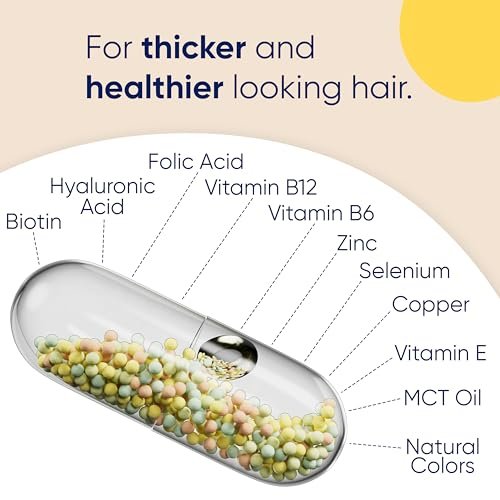 Moerie Ultimate Hair Boost Supplements for Women & Men - Hair, Skin, Nails Vitamins with Biotin & Minerals for Hair Health - Thicker Hair - 60 Capsules Avelisse