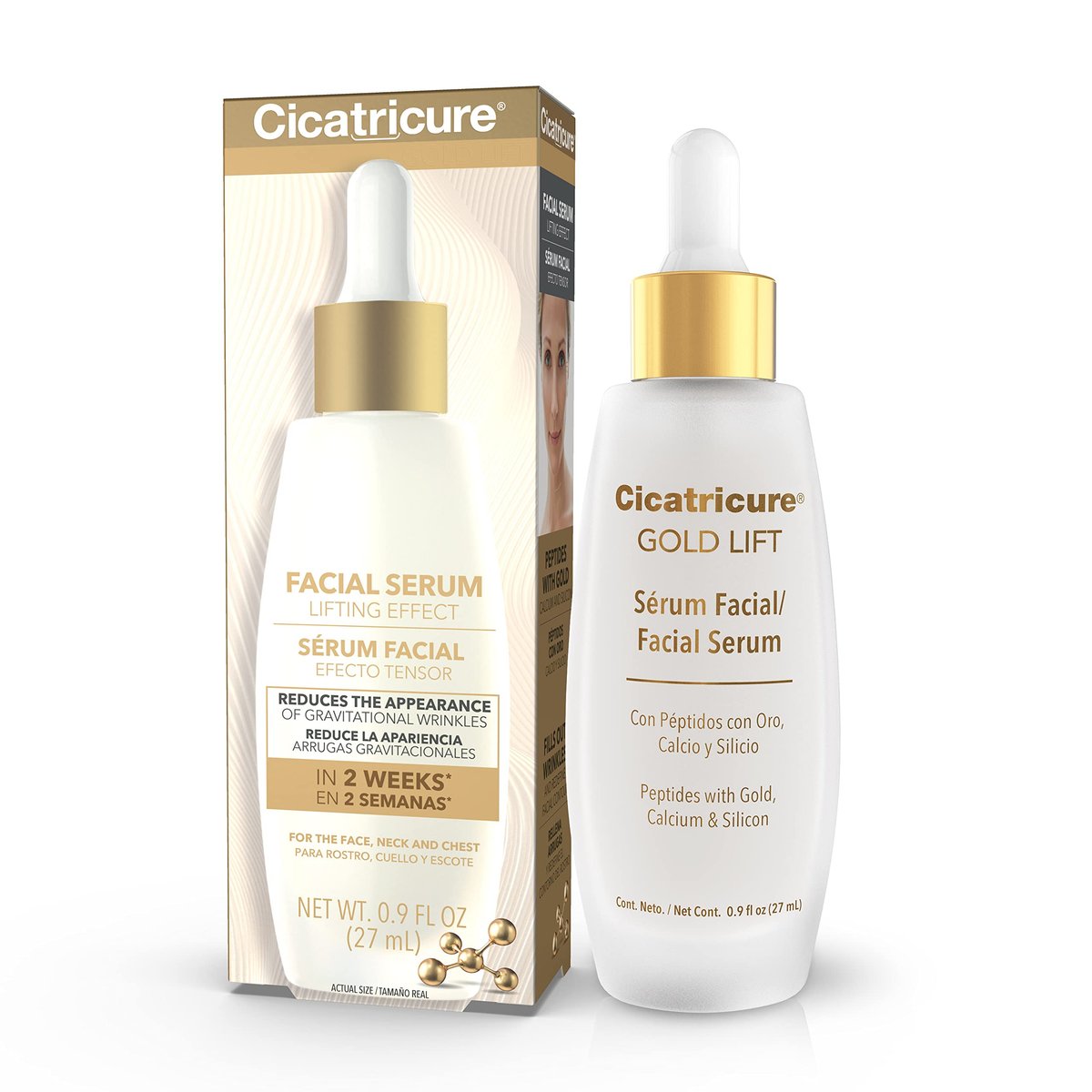 Cicatricure Gold Lift Facial Serum – Anti-Aging, Firming & Tightening for Face, Neck & Chest, 0.9 Oz Avelisse
