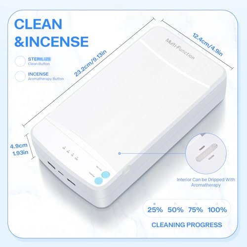 LXIANGN Portable Nail Tool Sterilizer with Blue Light - USB Sterilizing Box for Manicure Salon, Tweezers, Scissors, Jewelry, Phone, Watch, Keys (White) - görsel 10