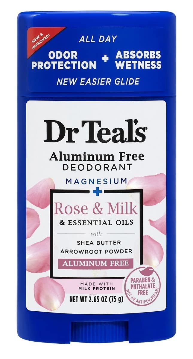 Dr. Teal's Rose & Milk Deodorant Gift Set (2 Pack, 2.65 oz Each) - Aluminum Free with Magnesium, Shea Butter & Arrowroot Powder - görsel 4