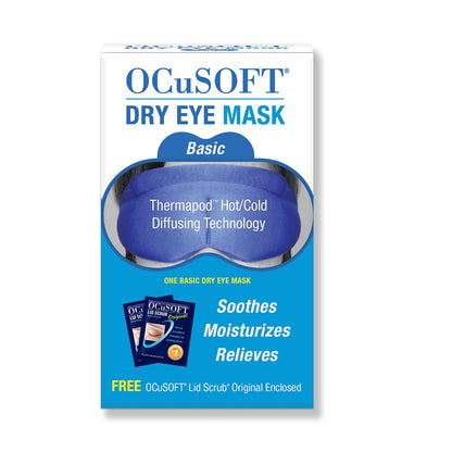 OCuSOFT Dry Eye Mask Basic - Blue, 3 Piece Set for Soothing Relief Avelisse