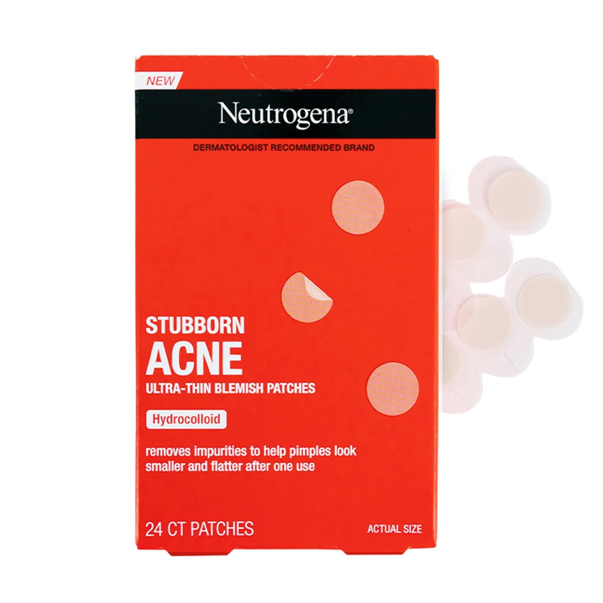 Neutrogena Stubborn Acne Ultra-Thin Hydrocolloid Patches for Clear Skin, 24 Count - görsel 1