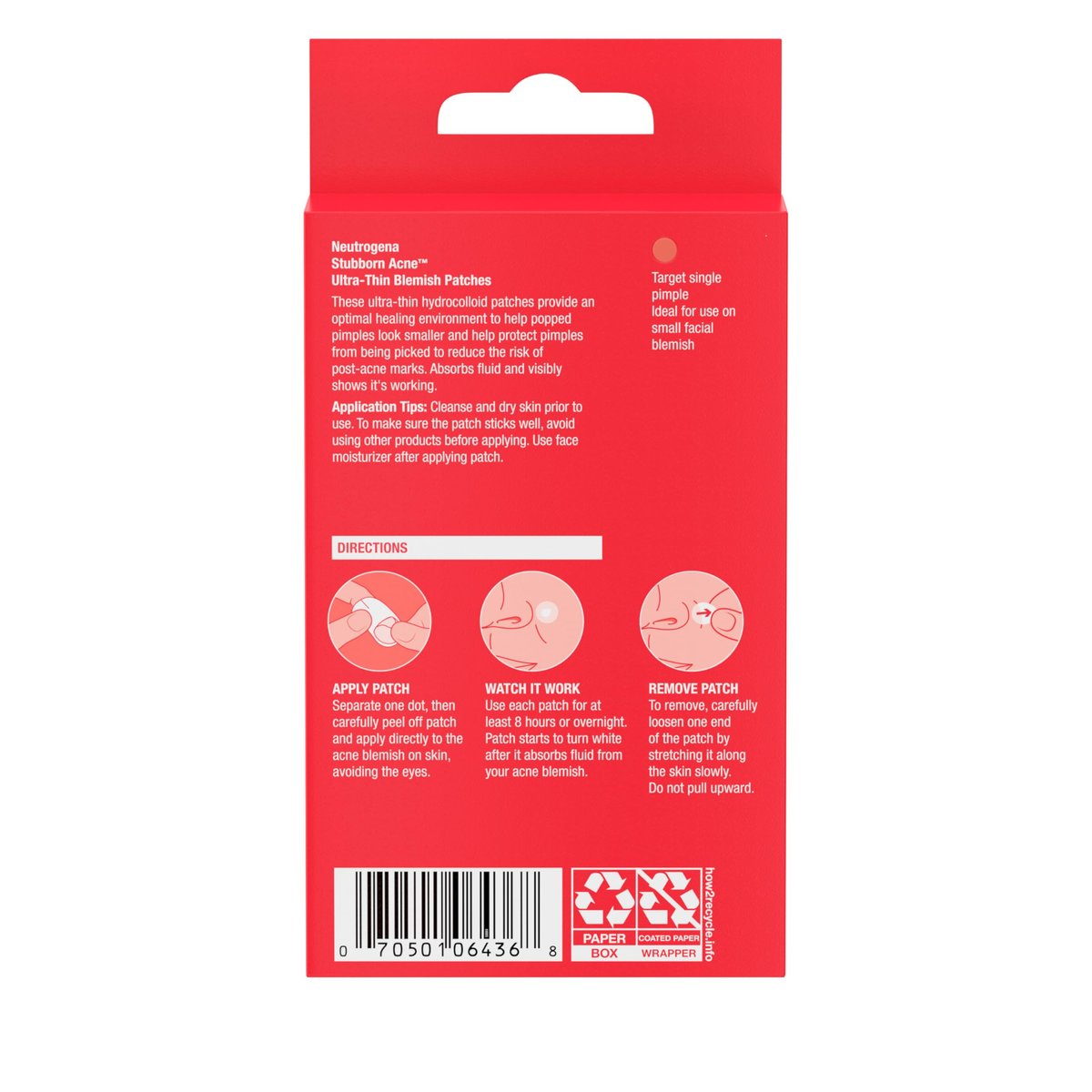 Neutrogena Stubborn Acne Ultra-Thin Hydrocolloid Patches for Clear Skin, 24 Count - görsel 9