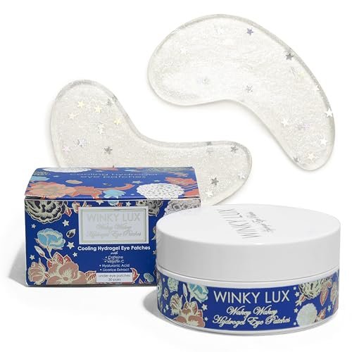 Winky Lux Wakey Wakey Hydrogel Eye Patches – Cooling Under Eye Patches for Puffiness, Dark Circles & Bags, Infused with Caffeine, Vitamin C & Hyaluronic Acid Avelisse
