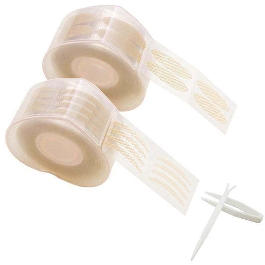 BlingKingdom 1200pcs Self-Adhesive Invisible Double Eyelid Tape - Lift Strips & Instant Eye Tapes for Hooded, Droopy, Uneven & Mono-Eyelids with Fork Rods & Tweezers