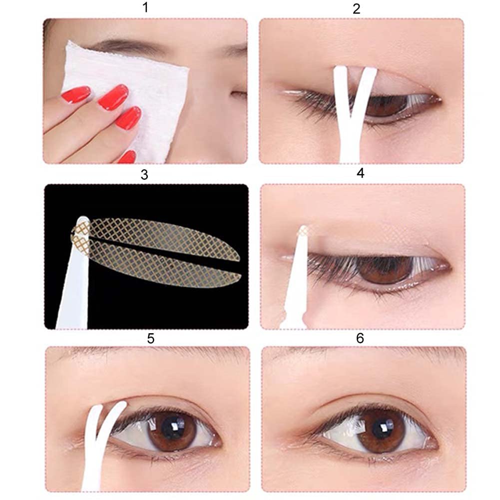 BlingKingdom 1200pcs Self-Adhesive Invisible Double Eyelid Tape - Lift Strips & Instant Eye Tapes for Hooded, Droopy, Uneven & Mono-Eyelids with Fork Rods & Tweezers - görsel 7