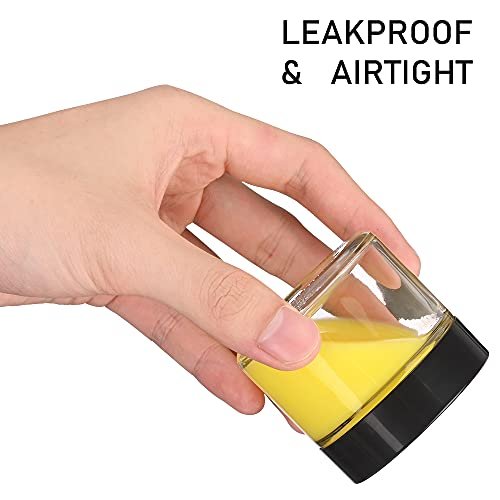 Small Glass Jars with Lids, 3 Pack 2 oz Bumobum Clear Jars with Black Lids, Blank Labels & Inner Liners, 60 ml Empty Round Cosmetic Containers for Sample, Powder, Cream, Lotion, Spice - görsel 6