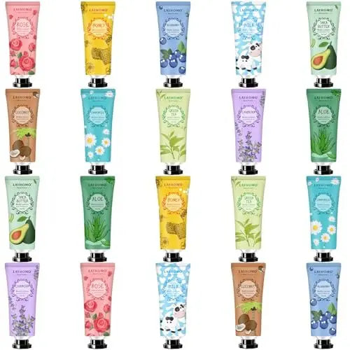 Layhomo 20 Pack Mini Body Lotion Gift Bulk for Dry Skin - Travel Size Body Cream with Shea Butter, Natural Fragrance, Moisturizing for Women and Men Avelisse