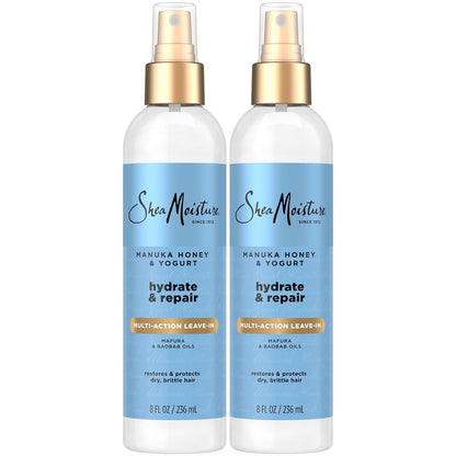 Shea Moisture Manuka Honey & Yogurt Leave-In Conditioner Multi-Action Spray 2-Pack, Hydrate & Repair for Dry, Damaged Hair, 8 oz Each Avelisse