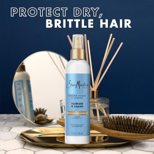 Shea Moisture Manuka Honey & Yogurt Leave-In Conditioner Multi-Action Spray 2-Pack, Hydrate & Repair for Dry, Damaged Hair, 8 oz Each Avelisse