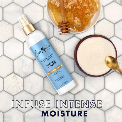Shea Moisture Manuka Honey & Yogurt Leave-In Conditioner Multi-Action Spray 2-Pack, Hydrate & Repair for Dry, Damaged Hair, 8 oz Each Avelisse