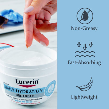 Eucerin Daily Hydration Gel Cream - Fragrance Free Body Moisturizer for Dry Skin with Provitamin B5 and Sunflower Oil, 12 Oz Avelisse
