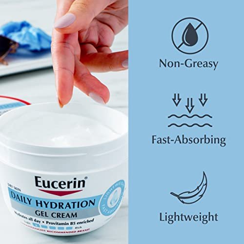 Eucerin Daily Hydration Gel Cream - Fragrance Free Body Moisturizer for Dry Skin with Provitamin B5 and Sunflower Oil, 12 Oz Avelisse