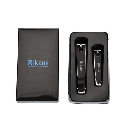 Rikans Nail Clipper Set – Pack of Two – Large Toenail Cutter & Small Fingernail Cutter – Durable 430 Stainless Steel – Ergonomic Grip – Precise & Sharp – Gift Box Packaging