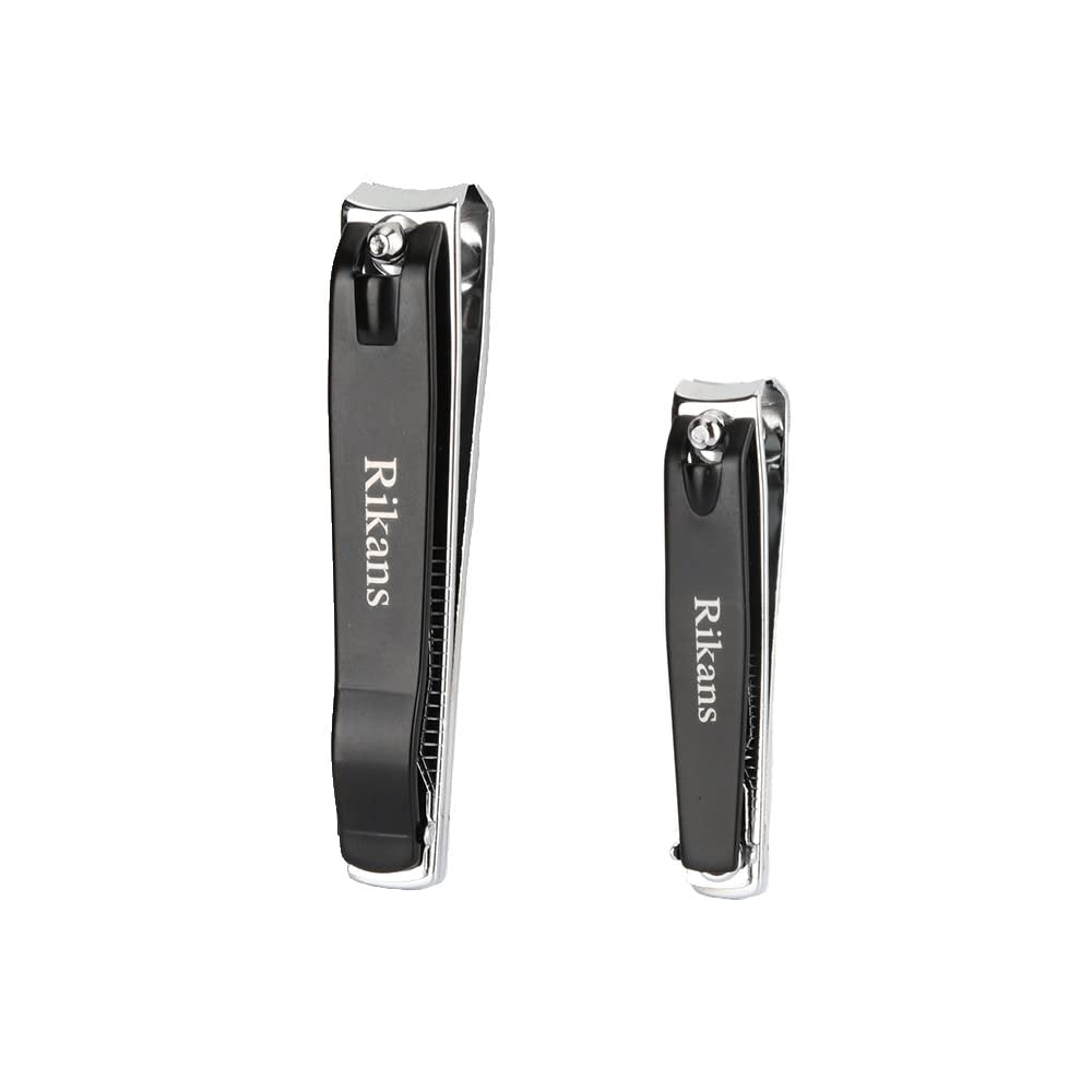 Rikans Nail Clipper Set – Pack of Two – Large Toenail Cutter & Small Fingernail Cutter – Durable 430 Stainless Steel – Ergonomic Grip – Precise & Sharp – Gift Box Packaging - görsel 1