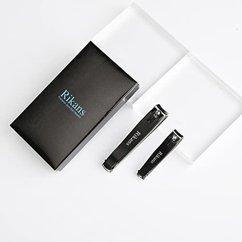 Rikans Nail Clipper Set – Pack of Two – Large Toenail Cutter & Small Fingernail Cutter – Durable 430 Stainless Steel – Ergonomic Grip – Precise & Sharp – Gift Box Packaging - görsel 4