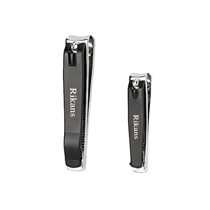 Rikans Nail Clipper Set – Pack of Two – Large Toenail Cutter & Small Fingernail Cutter – Durable 430 Stainless Steel – Ergonomic Grip – Precise & Sharp – Gift Box Packaging