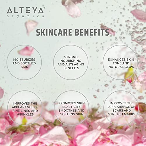 Alteya USDA Organic Bulgarian Rose Oil Rosa Damascena Otto - 100% Pure Multi-Use Essential Oil for Aromatherapy, Skincare & Massage (10 mL) Avelisse