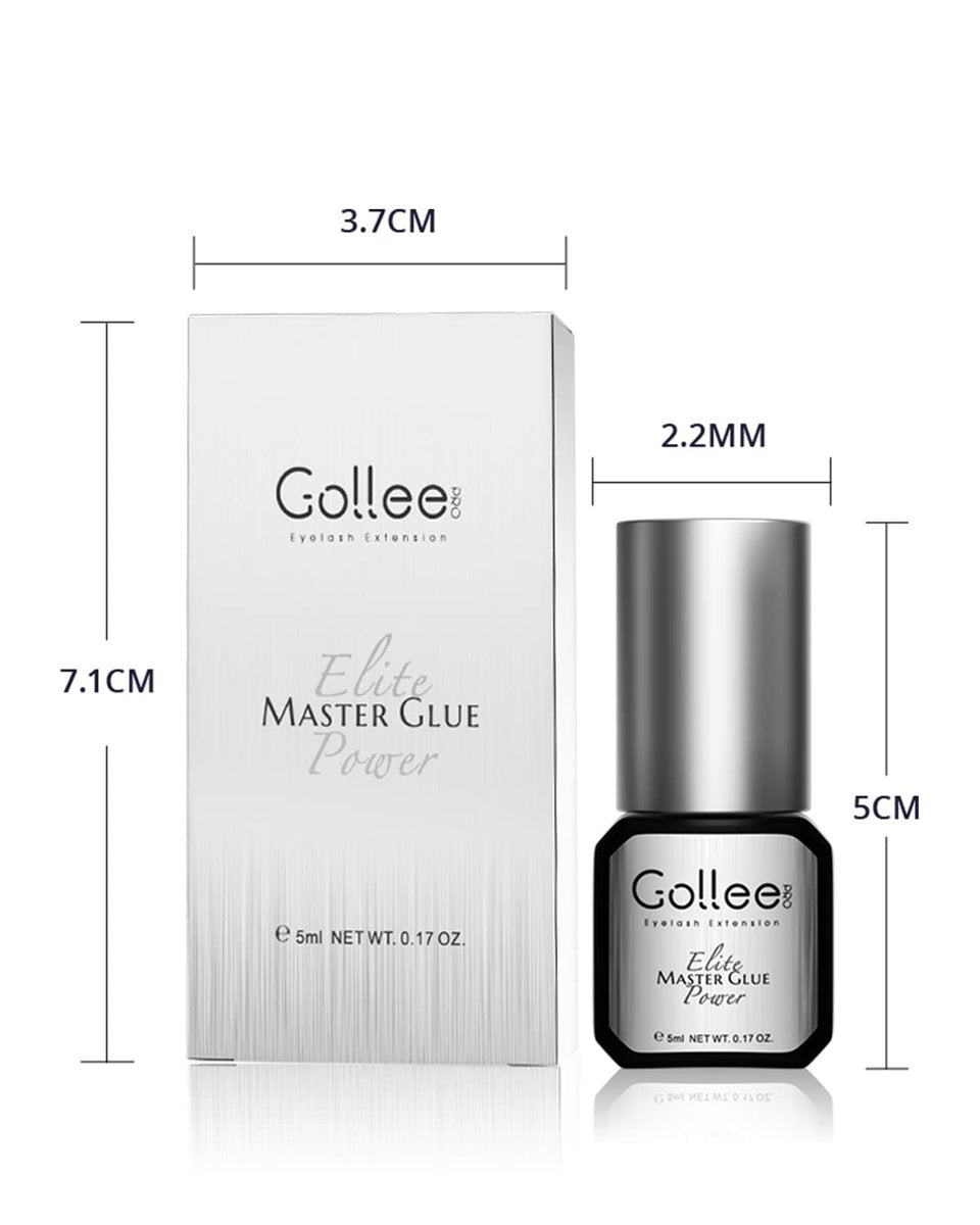 GOLLEEPRO Professional Eyelash Extension Glue 0.5 Sec Fast Drying, 5ml Black Adhesive – Waterproof Max Bonding for Semi-Permanent Extensions, 6-8 Week Retention Avelisse