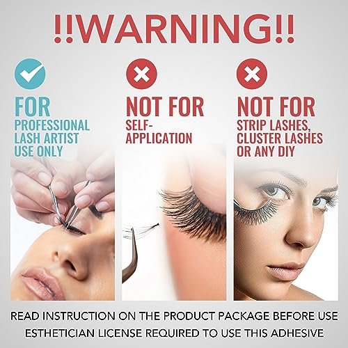 GOLLEEPRO Professional Eyelash Extension Glue 0.5 Sec Fast Drying, 5ml Black Adhesive – Waterproof Max Bonding for Semi-Permanent Extensions, 6-8 Week Retention Avelisse
