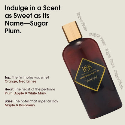 Brown Sugar Babe Sugar Plum Body Oil – Nourishing Scented Oil with Maple & Raspberry, Paraben-Free, Made in USA Avelisse