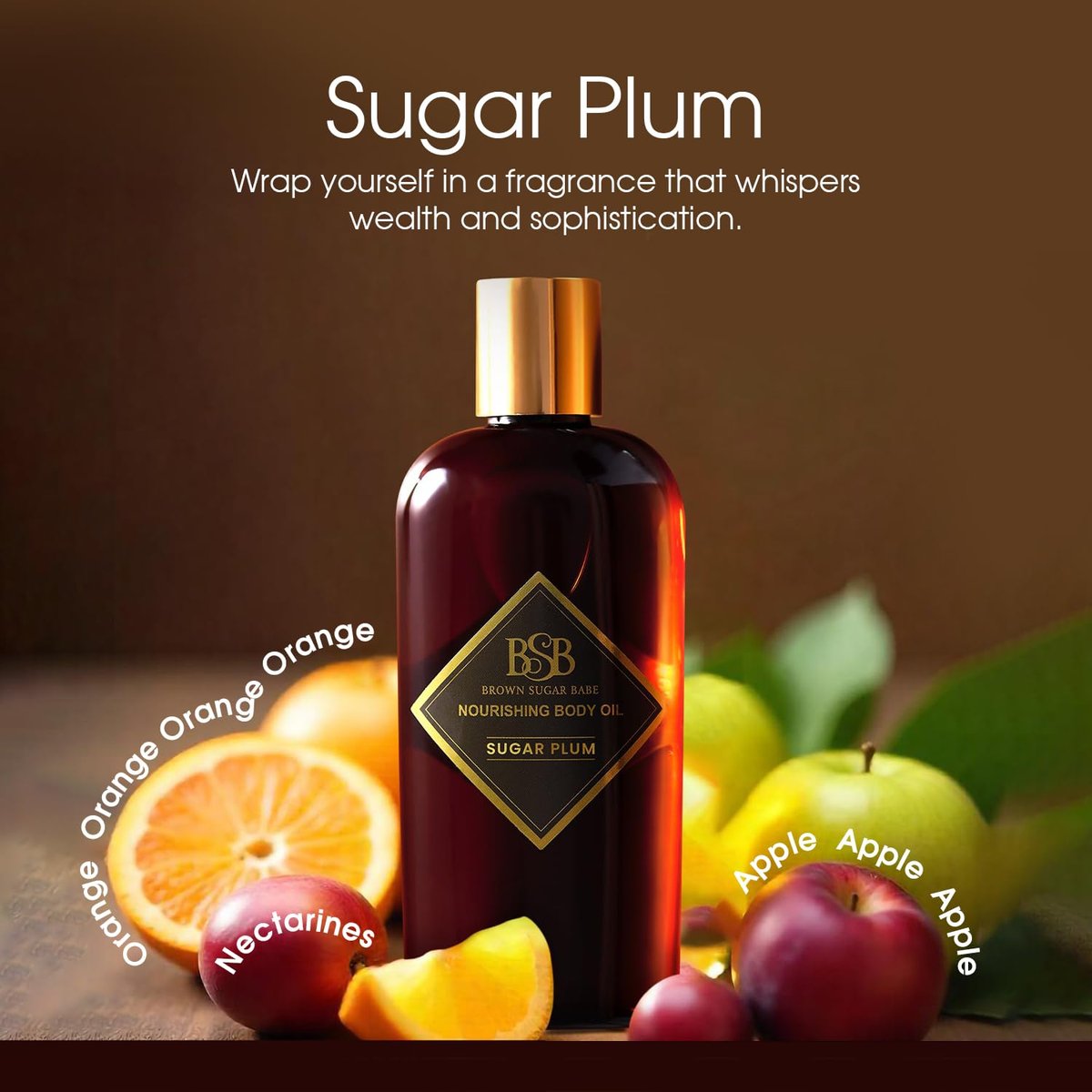 Brown Sugar Babe Sugar Plum Body Oil – Nourishing Scented Oil with Maple & Raspberry, Paraben-Free, Made in USA Avelisse