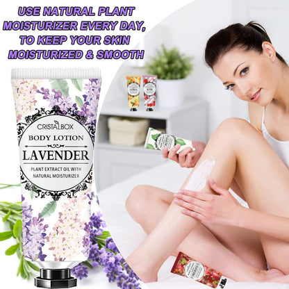 36 Pack Natural Plant Scented Body Lotion for Dry Skin - Shea Butter Body Moisturizer Travel Size Bulk for Women and Men - Rose, Lavender, Citrus, Eucalyptus
