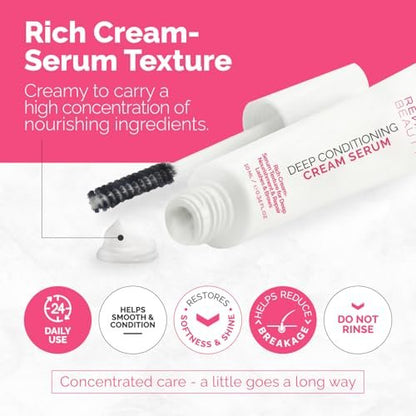 RB RENATA BEAUTY Lash & Brow Deep Conditioning Cream Serum – Nourish, Repair & Protect Eyebrows and Eyelashes, Post-Treatment Aftercare & Daily Use, Clear, 0.34 FL.OZ