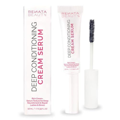RB RENATA BEAUTY Lash & Brow Deep Conditioning Cream Serum – Nourish, Repair & Protect Eyebrows and Eyelashes, Post-Treatment Aftercare & Daily Use, Clear, 0.34 FL.OZ