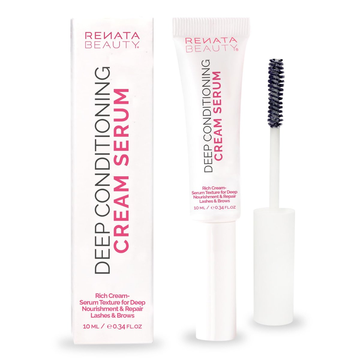 RB RENATA BEAUTY Lash & Brow Deep Conditioning Cream Serum – Nourish, Repair & Protect Eyebrows and Eyelashes, Post-Treatment Aftercare & Daily Use, Clear, 0.34 FL.OZ - görsel 1