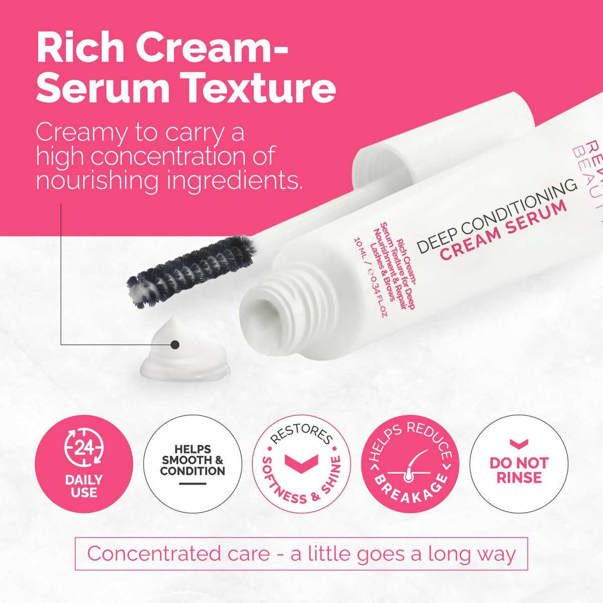 RB RENATA BEAUTY Lash & Brow Deep Conditioning Cream Serum – Nourish, Repair & Protect Eyebrows and Eyelashes, Post-Treatment Aftercare & Daily Use, Clear, 0.34 FL.OZ - görsel 5