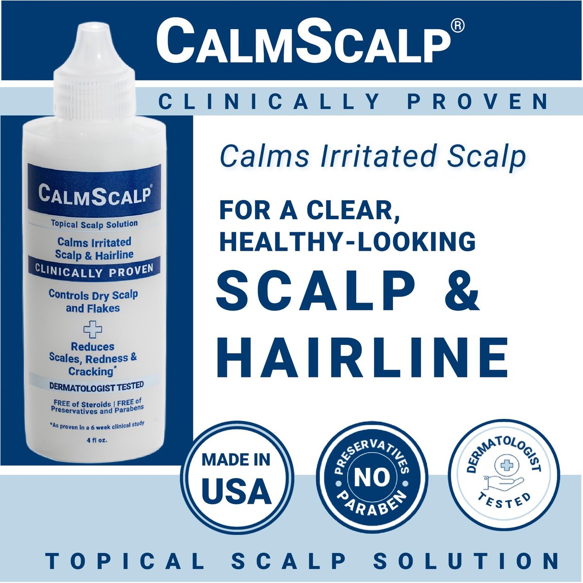 CalmScalp Scalp Treatment - Itch Relief & Exfoliating Scalp Care for Healthier Hair - 4 oz Avelisse