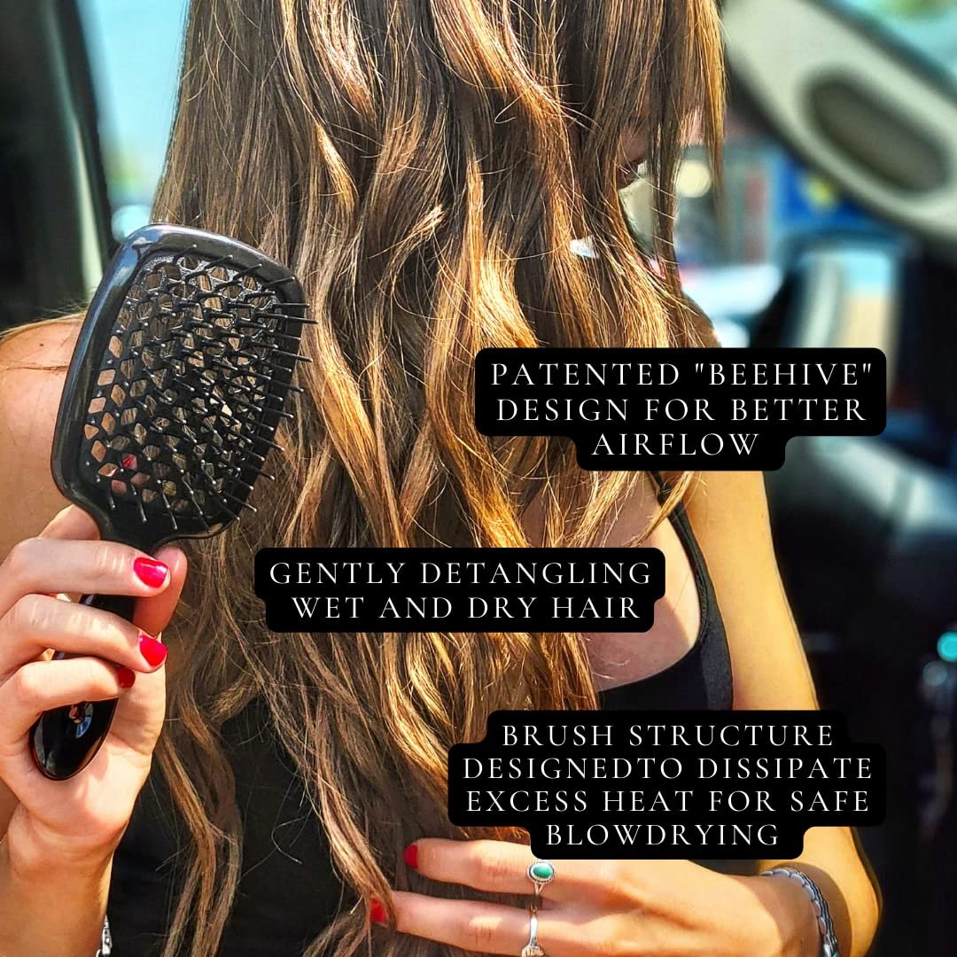 Jäneke Small Superbrush in Turquoise - Gentle Detangling Hair Brush for Fine, Curly, Thick, and Wavy Hair - görsel 5