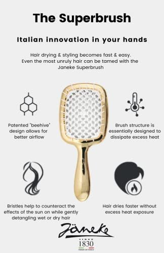 Jäneke Small Superbrush in Turquoise - Gentle Detangling Hair Brush for Fine, Curly, Thick, and Wavy Hair - görsel 4