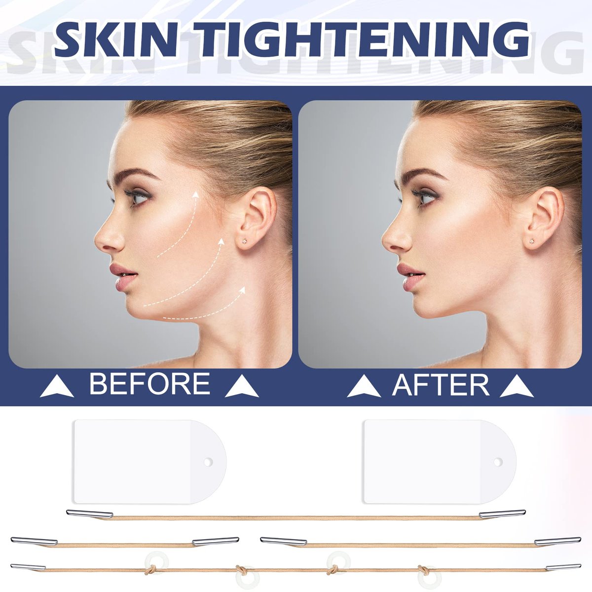 Maitys 136-Piece Face Lift Tapes with Lifting Ropes – Invisible Facelift Tape for Neck, Eye, and Face Lifting Avelisse