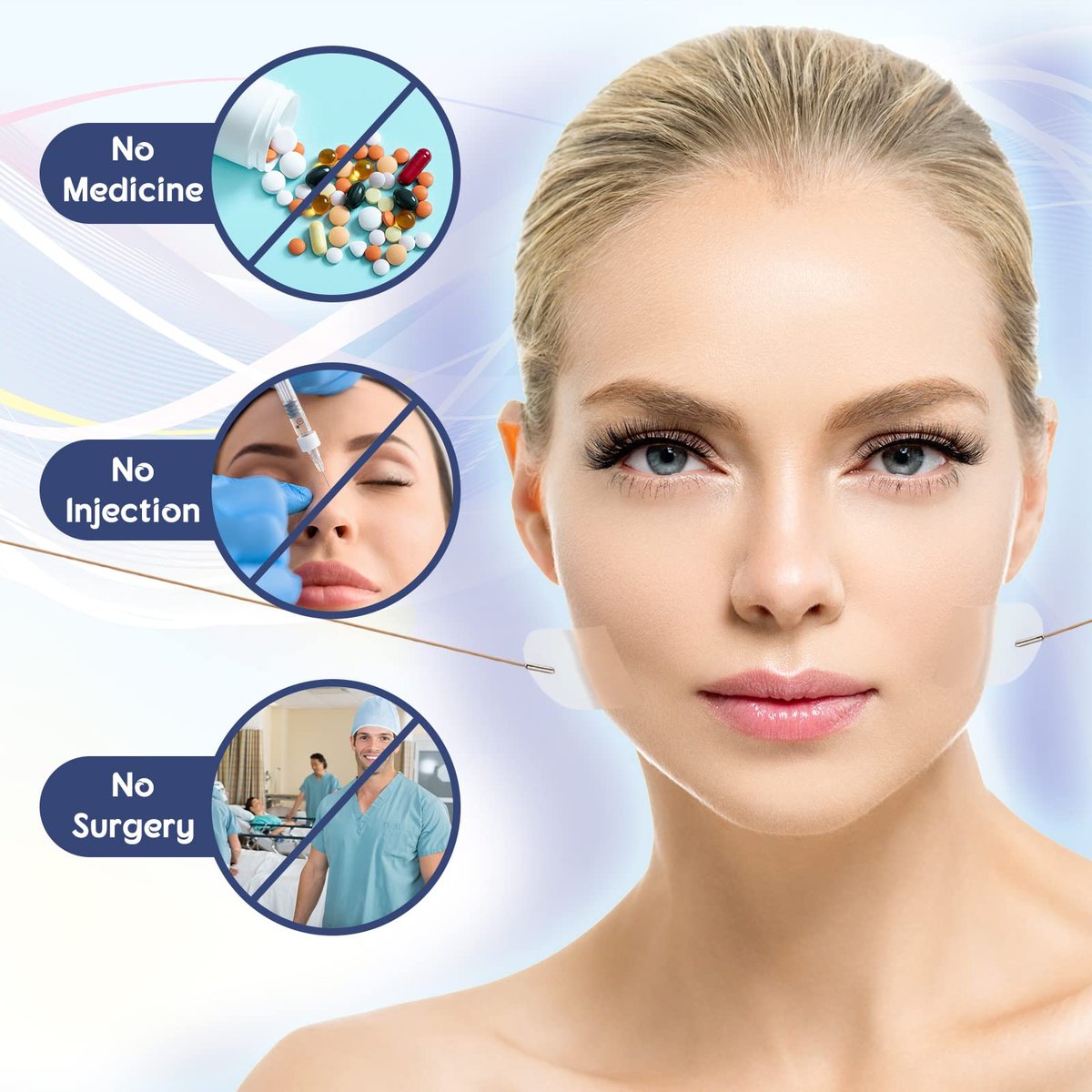 Maitys 136-Piece Face Lift Tapes with Lifting Ropes – Invisible Facelift Tape for Neck, Eye, and Face Lifting Avelisse
