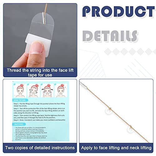 Maitys 136-Piece Face Lift Tapes with Lifting Ropes – Invisible Facelift Tape for Neck, Eye, and Face Lifting Avelisse