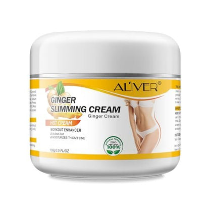 ALIVER Fat Burning Cream for Women – Ginger Slimming Lotion to Burn Stomach & Body Fat, Cellulite Cream for Thighs, Belly & Butt
