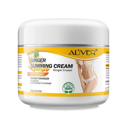 ALIVER Fat Burning Cream for Women – Ginger Slimming Lotion to Burn Stomach & Body Fat, Cellulite Cream for Thighs, Belly & Butt