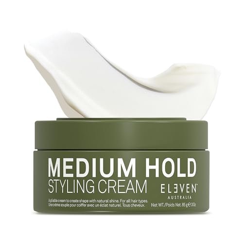ELEVEN AUSTRALIA Medium Hold Hair Styling Cream - Slick Hold Pomade with Carnauba Wax, Matte Texture Paste for Short, Medium, or Long Hair, Natural Shine - 3 oz Avelisse