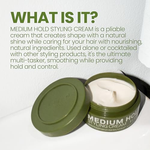 ELEVEN AUSTRALIA Medium Hold Hair Styling Cream - Slick Hold Pomade with Carnauba Wax, Matte Texture Paste for Short, Medium, or Long Hair, Natural Shine - 3 oz Avelisse