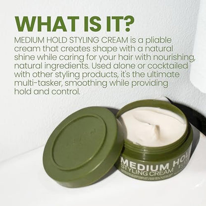 ELEVEN AUSTRALIA Medium Hold Hair Styling Cream - Slick Hold Pomade with Carnauba Wax, Matte Texture Paste for Short, Medium, or Long Hair, Natural Shine - 3 oz Avelisse
