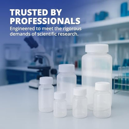 United Scientific 3 oz Travel Bottles for Toiletries - Leak Proof TSA Approved Containers, Pack of 6 - Clear HDPE Screw Top Bottles