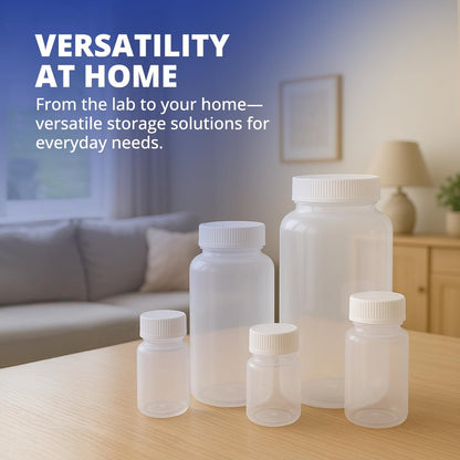 United Scientific 3 oz Travel Bottles for Toiletries - Leak Proof TSA Approved Containers, Pack of 6 - Clear HDPE Screw Top Bottles
