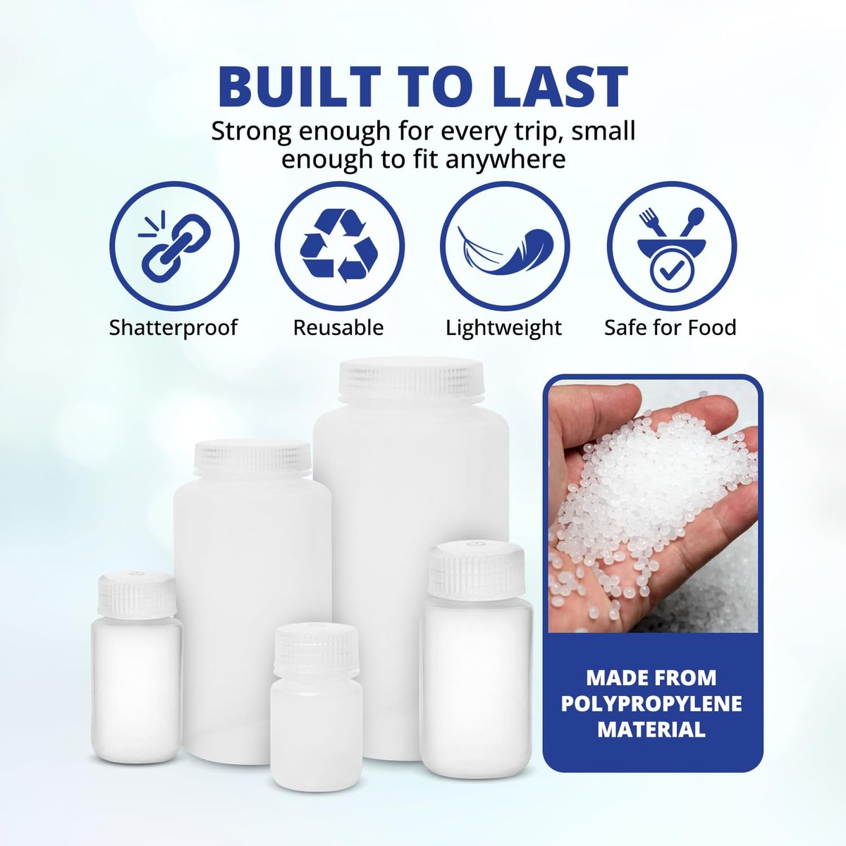 United Scientific 3 oz Travel Bottles for Toiletries - Leak Proof TSA Approved Containers, Pack of 6 - Clear HDPE Screw Top Bottles - görsel 7