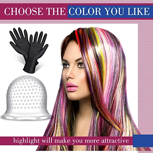 Canlierr Silicone Highlight Cap with Hook and Gloves – Reusable Hair Highlighting Kit for Salon & Home Use - görsel 4